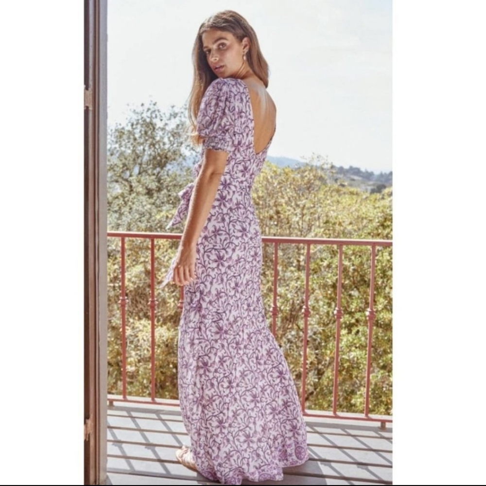 Saylor Ryland purple floral maxi dress
